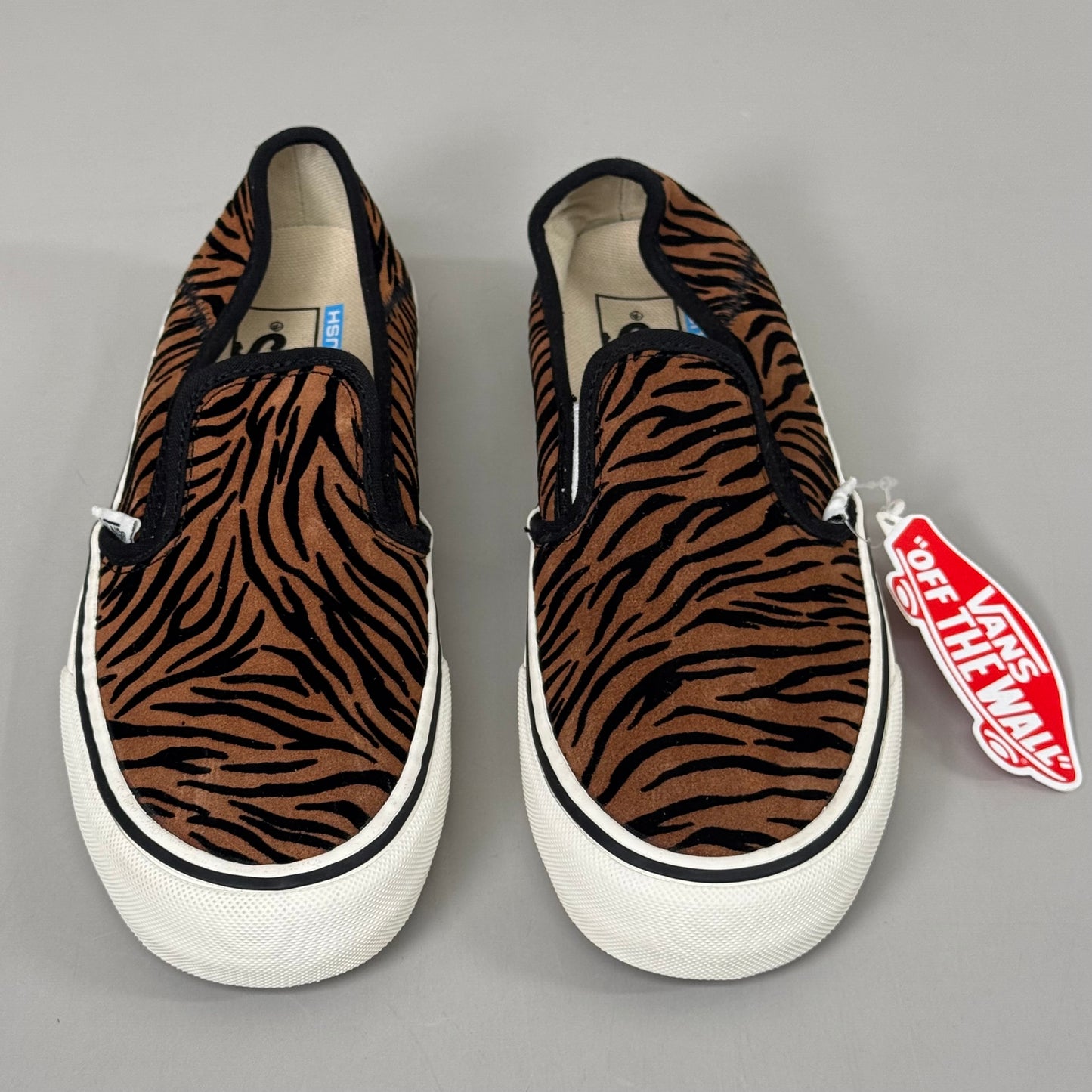 VANS Slip-On Suede Zebra Ultra Cushion Men's SZ 4.5 Women's Sz 6 Brown/Black