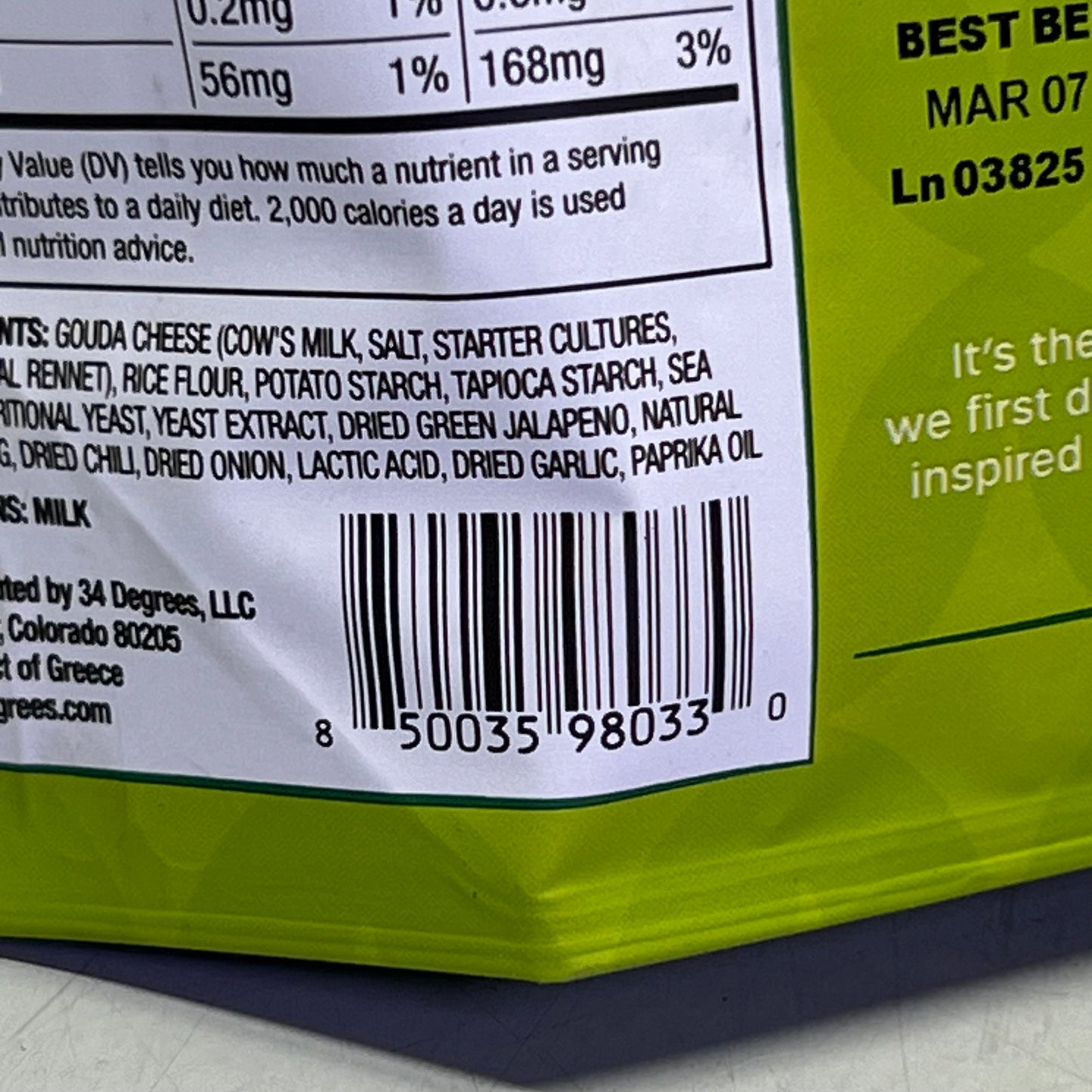 34 DEGREES (4 PACK) Mates Spicy Jalapeño Cheese Crisps 3 oz BB 03/26