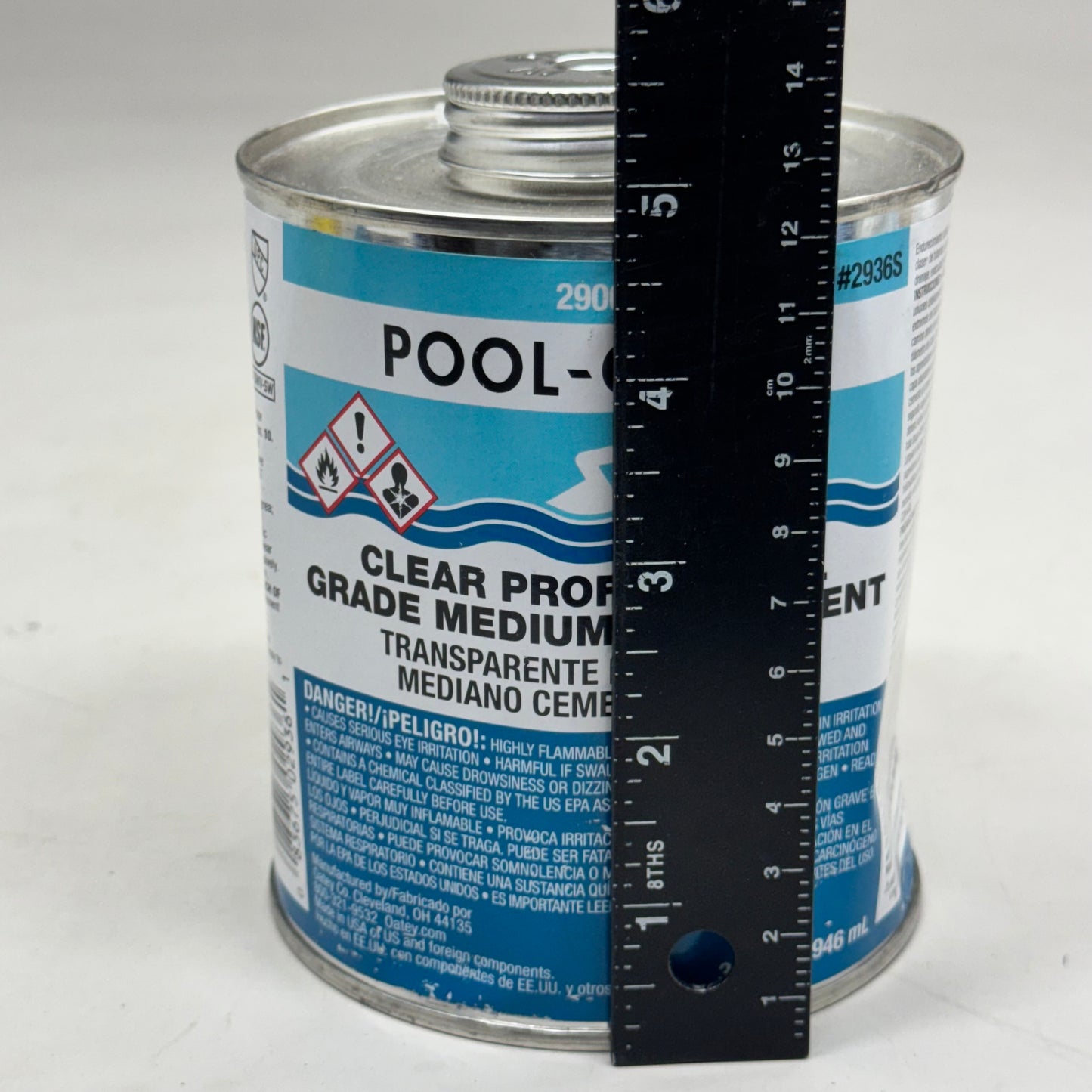 POOL-CLEAR Brush in Can Clear Professional Grade Medium Pvc Cement Glue 2936S