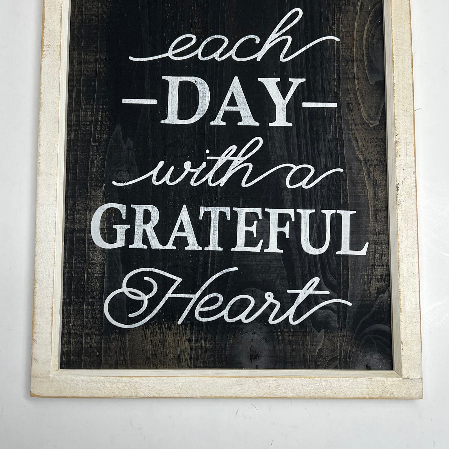 STUPELL Wooden Framed Quote "Start Each Day with a Grateful Heart" 20"x14"