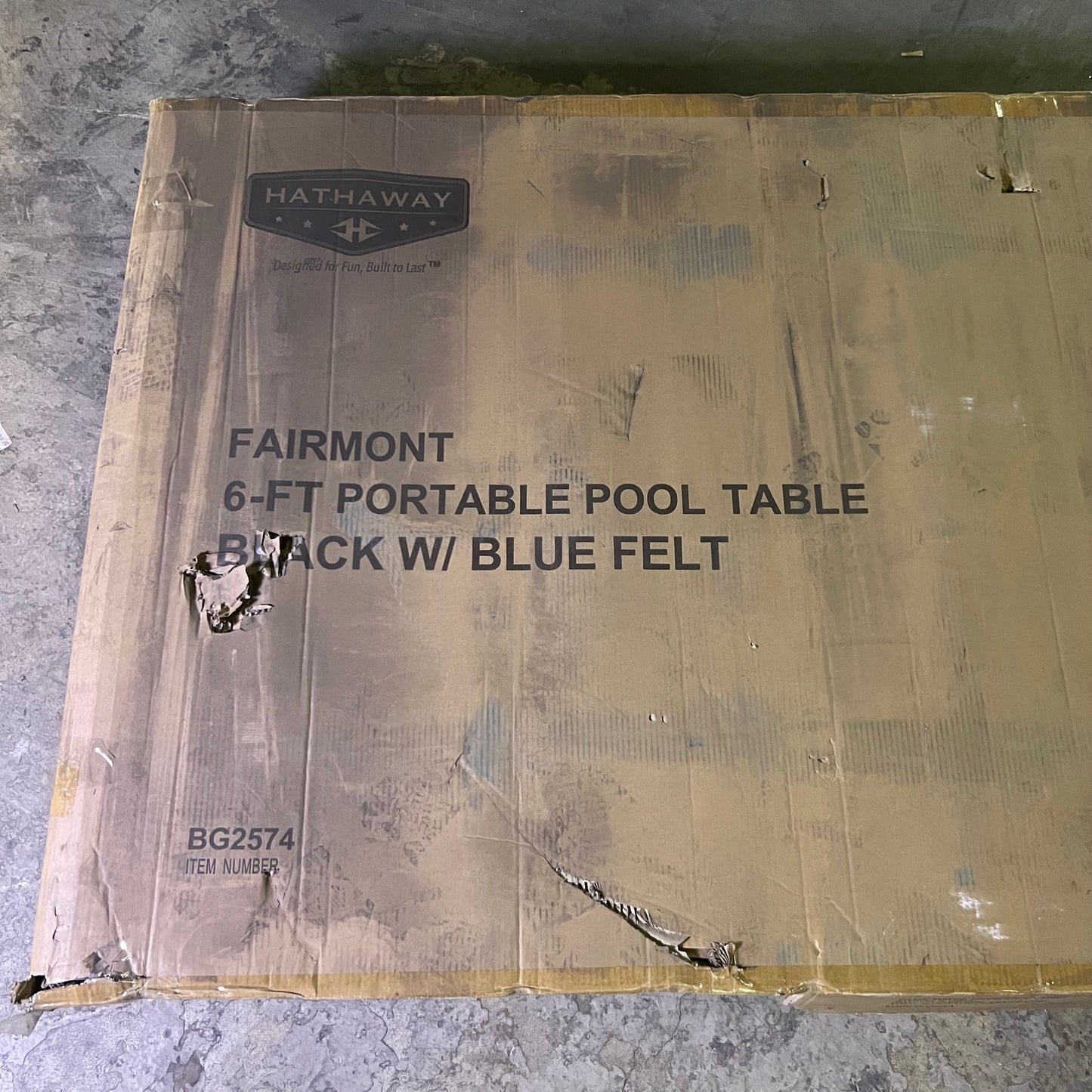 ZA@ Pallet of HATHAWAY Fairmont Portable 6-Ft Pool Table Black W/ Balls BG2574