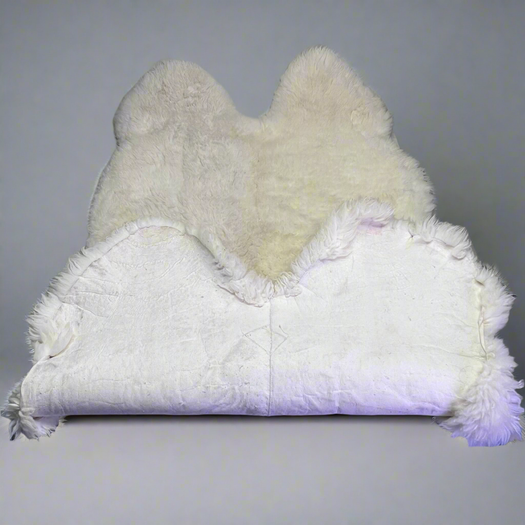 Natural Sheep Skin Area Rug 68"x42" White (Used)