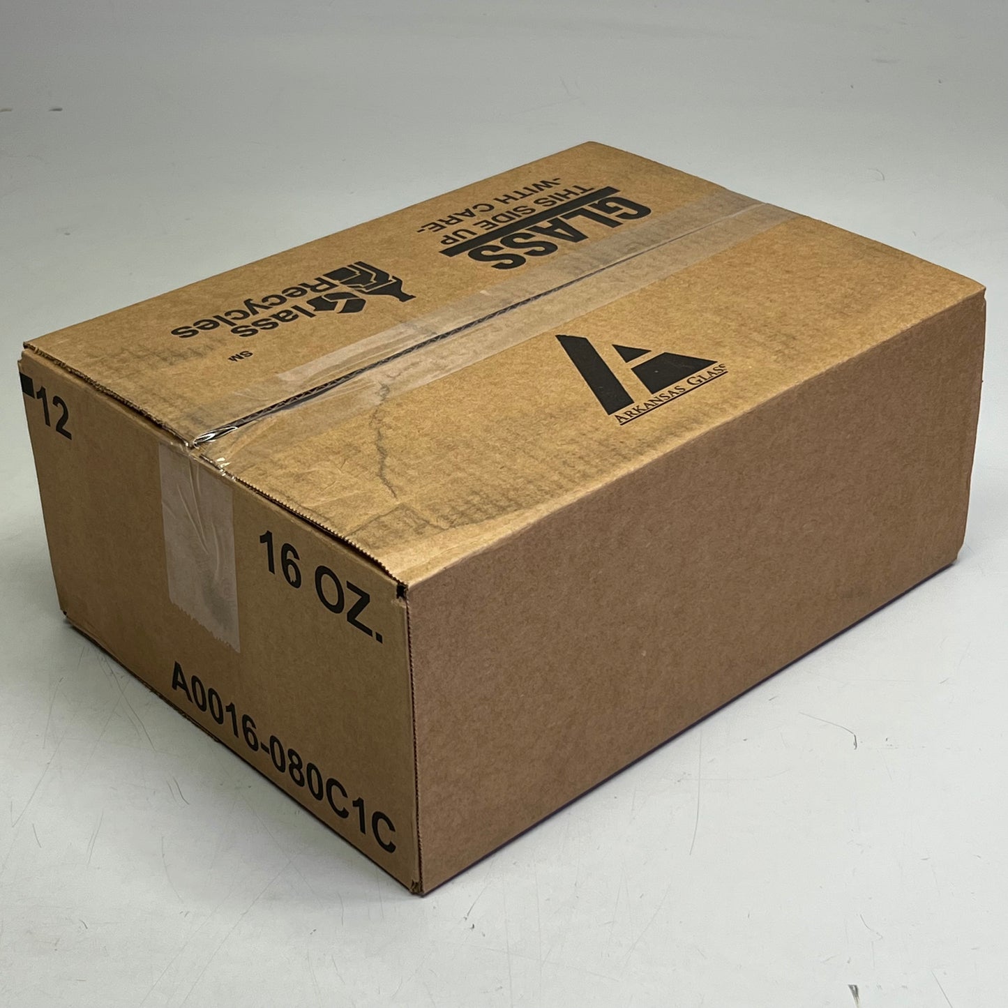 ZA@ ARKANSAS GLASS (12 PACK) Glass Containers 16 oz Clear A0016-080C1C