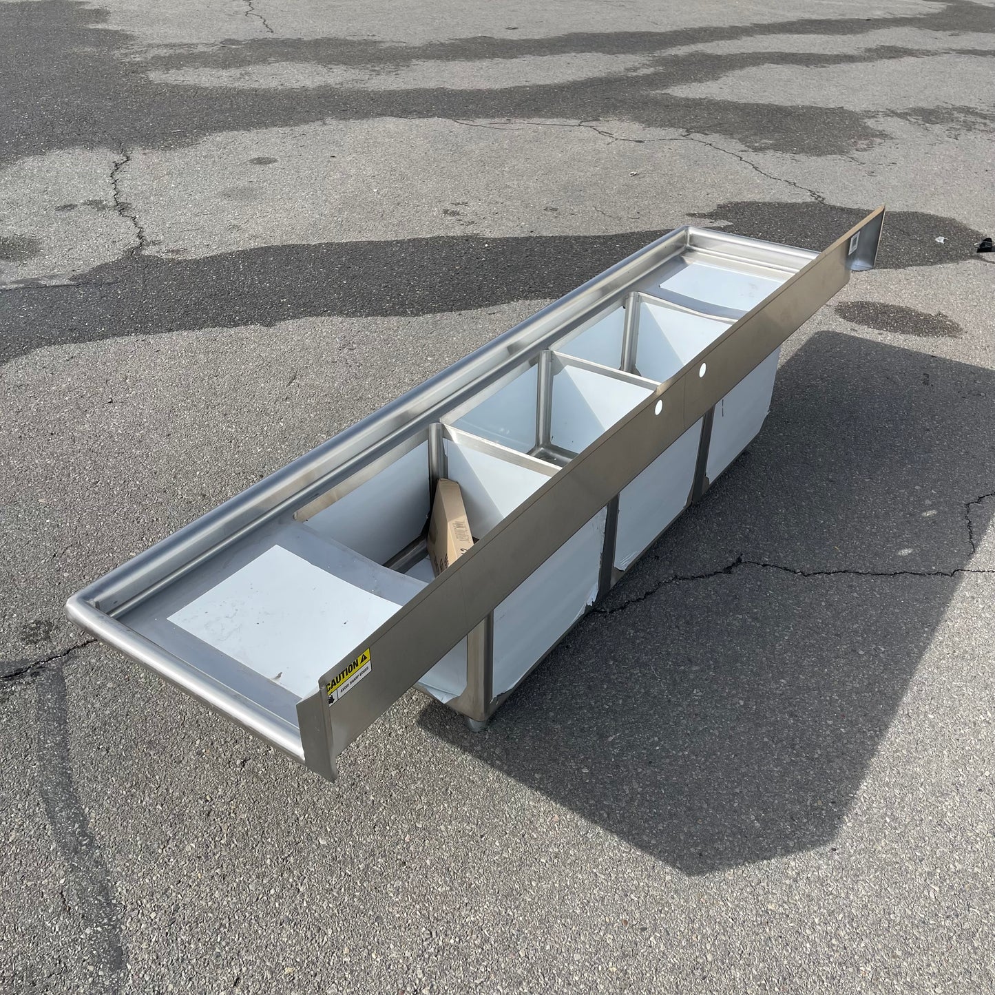 Z@ STEELTON Commercial 3 Compartment Sink 90” 18-gauge Stainless Steel 522CS31818LR (B)