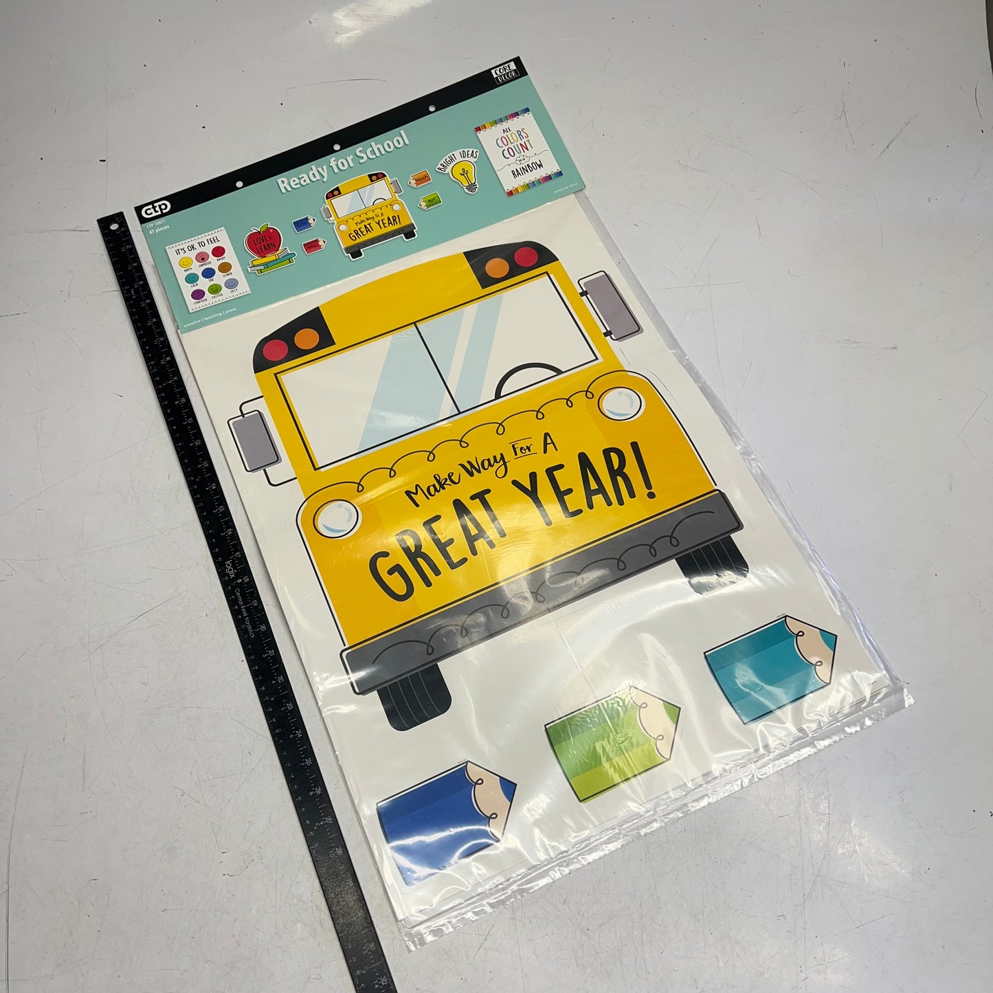 CORE DECOR (2 PACK) Ready for School Bulletin Board Set 41 Pieces  CP 10871