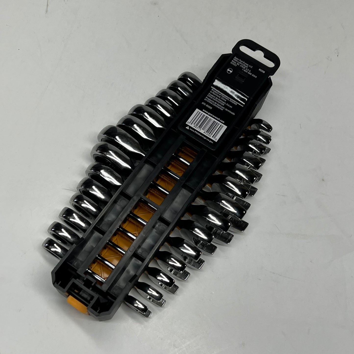 GEAR WRENCH Sae Metric Stubby Combination Wrench Tool Set 72 Tooth 14 Pc 85206