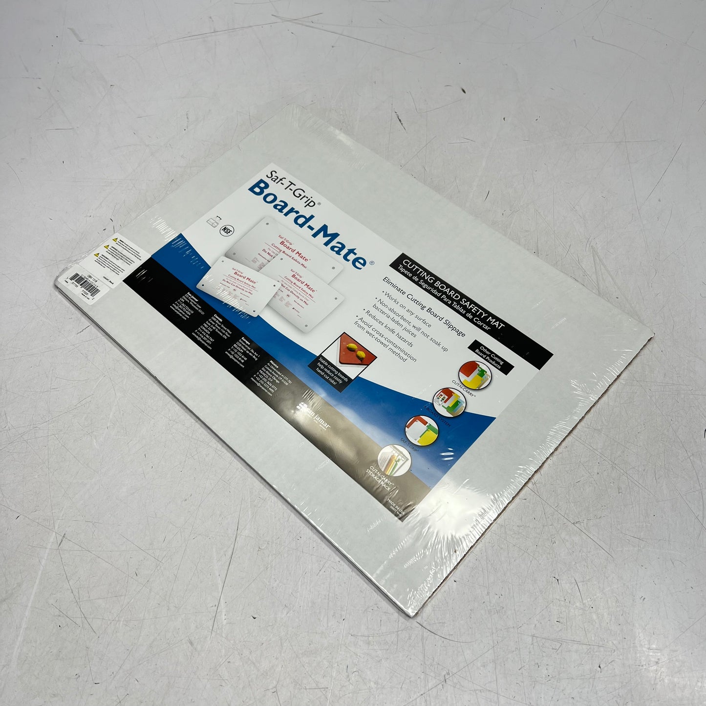 SAN JAMAR Saf-t-grip Mate Cutting Board Mat Non-slip  18" W x 13" White CBM1318