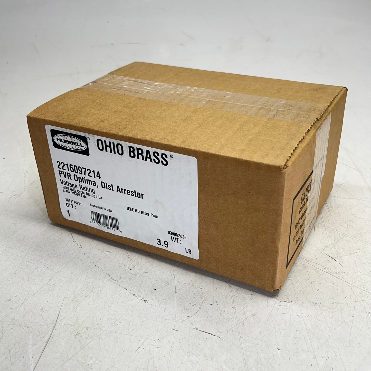 HUBBELL Pvr Optima Surge Arrester Ieee Heavy Duty 8.4 kV MCOV 2216097214