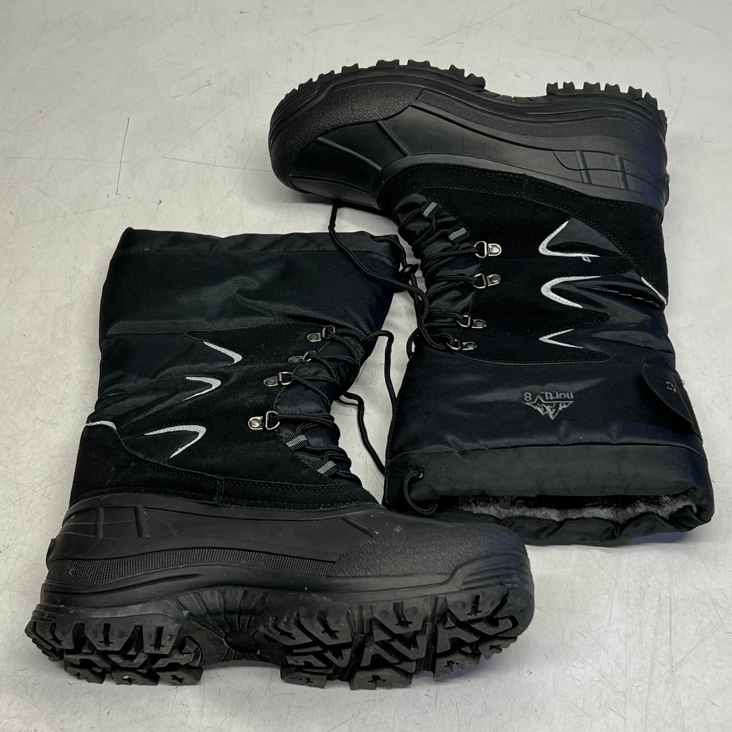 NORTIV8 Men's Waterproof Insulated Hiking Snow Boots Size 10, Black