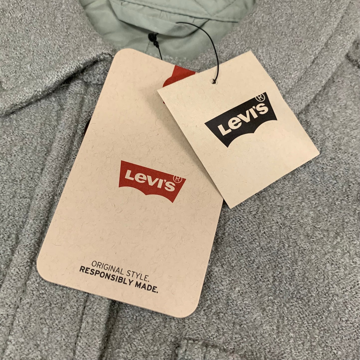 LEVI'S Front Button Cropped Jacket W/ Laydown Collar Women's Small Tea Green 595450040