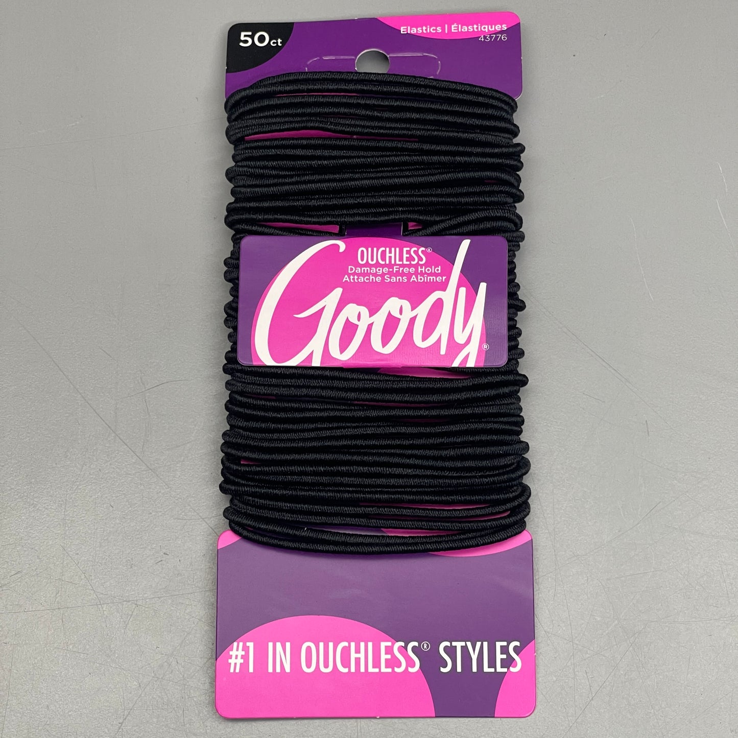 GOODY 3 Sets of 50! Ouchless Damage-Free Hold Elastics 150 CT Black 3000168 (New)