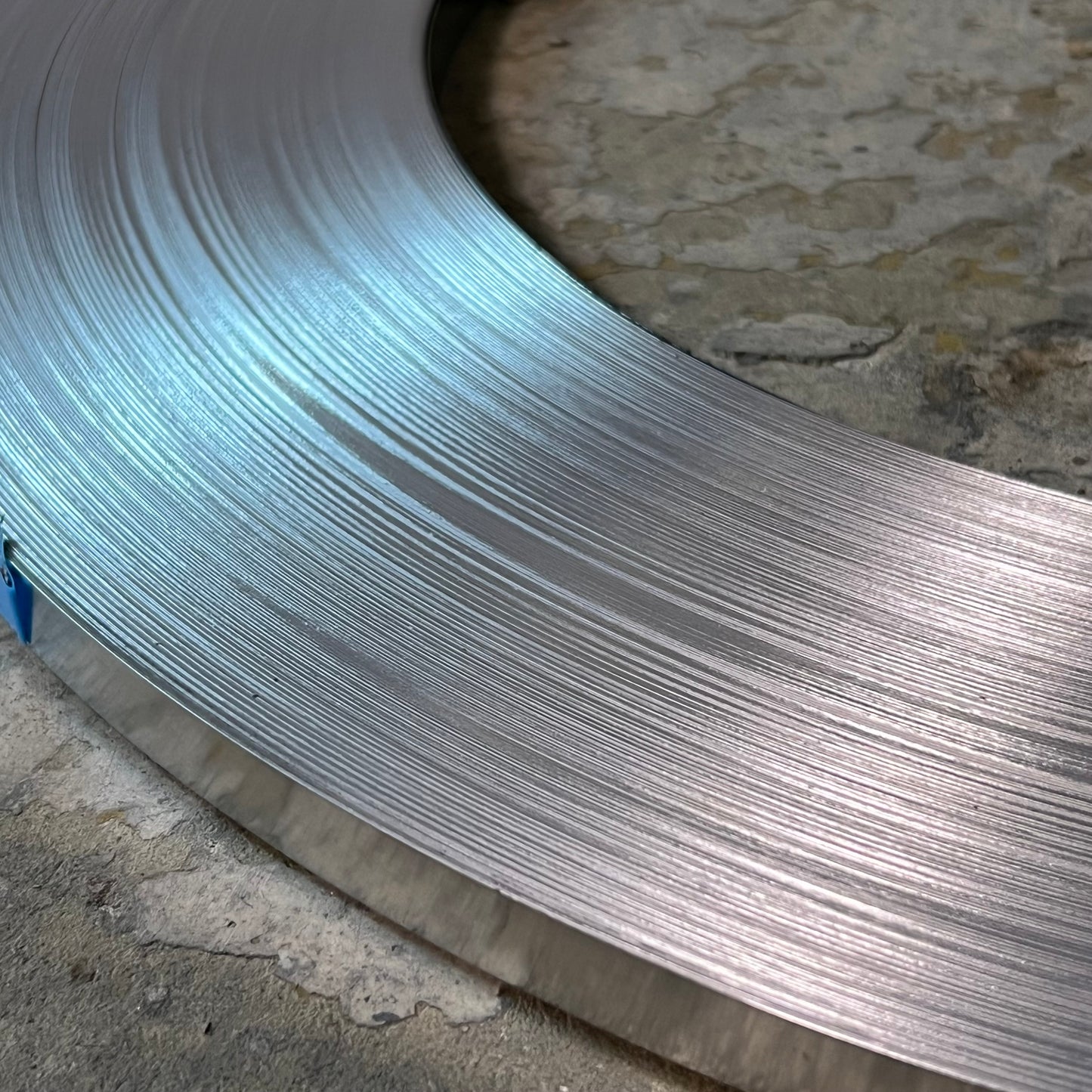 Galvanized Steel Strapping Roll Sz 0.5"W Grey