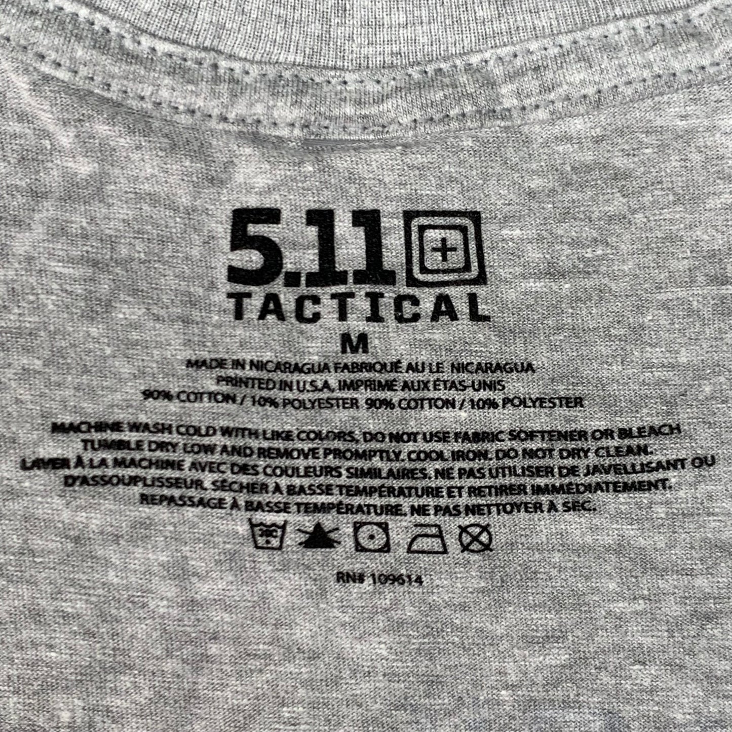 5.11 TACTICAL All Bark All Bite T-Shirt Cotton Polyester 016 Heather Grey Sz M #76330