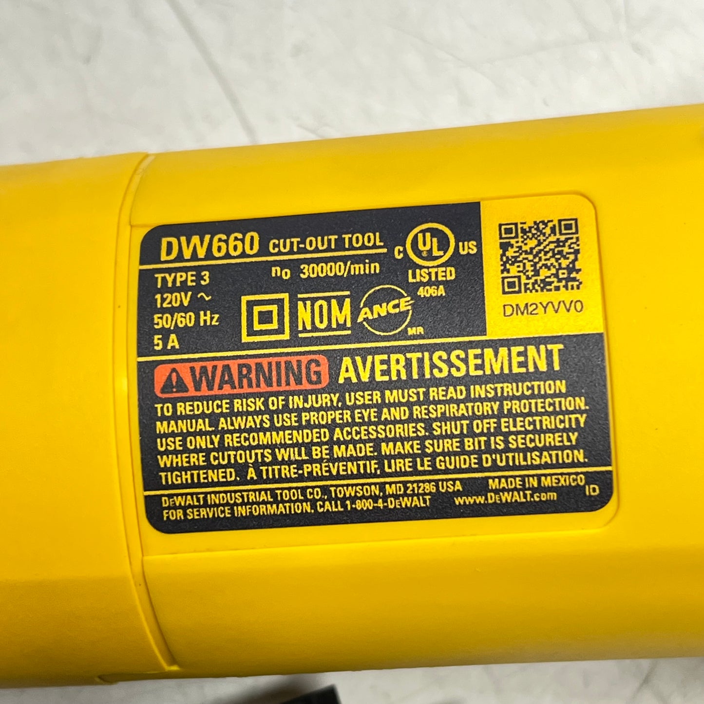 DEWALT Heavy Duty Cut-out Tool W/ Dust Shield  5Amp 30,000RPM Black/Yellow DW660