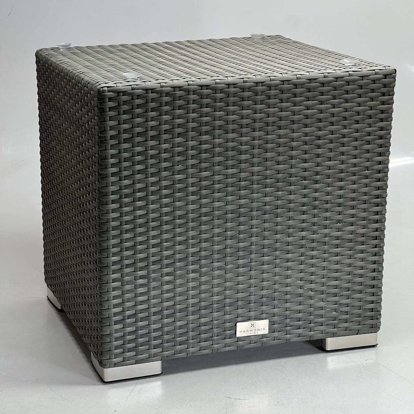 HARMONIA LIVING District End Table Sz 19"L x 19"W x 20"H Textured Slate, HL-DIS-TS-ET (New Other, Cosmetic Damaged)