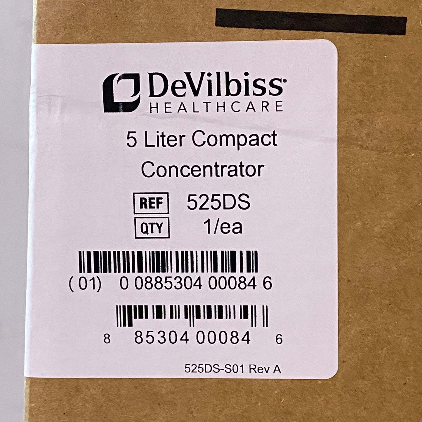DEVILBISS HEALTHCARE 5 Liter Oxygen Concentrator 24.5" x 13.5" x 12" Black 525DS