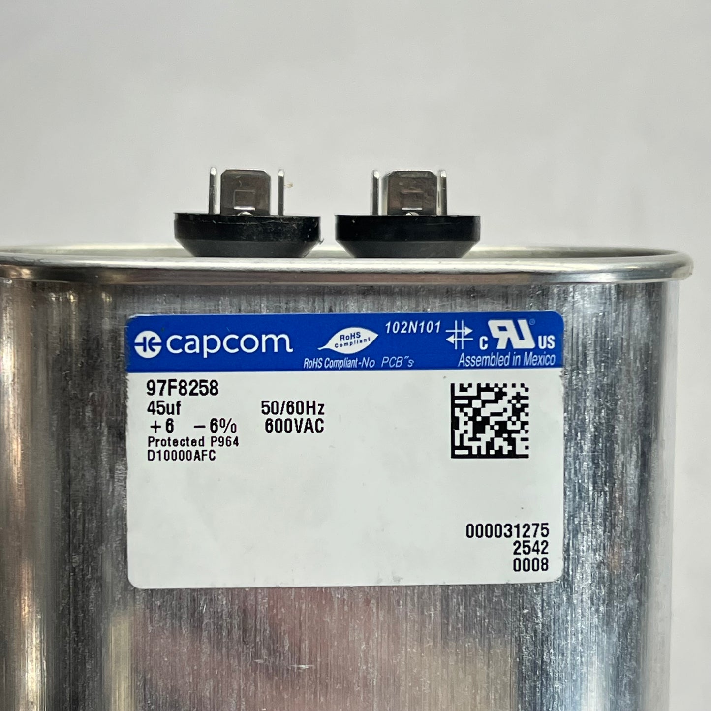 CAPCOM Quick Connect Film Capacitor General-Purpose AC Applications 600V 97F8258