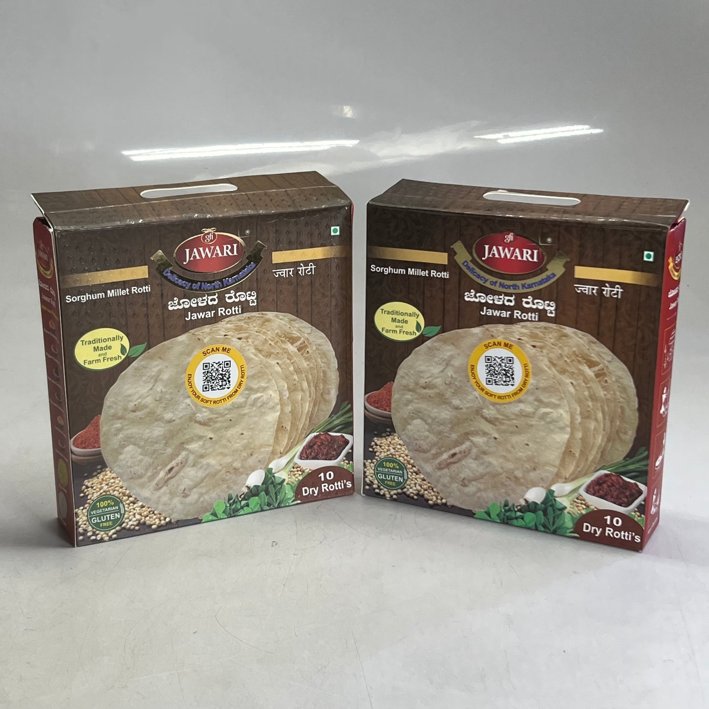 JAWARI (2 PACK) Roti & Bajra Roti Breakfast Food High Protein Gluten Free 10 Pcs BB 12/26