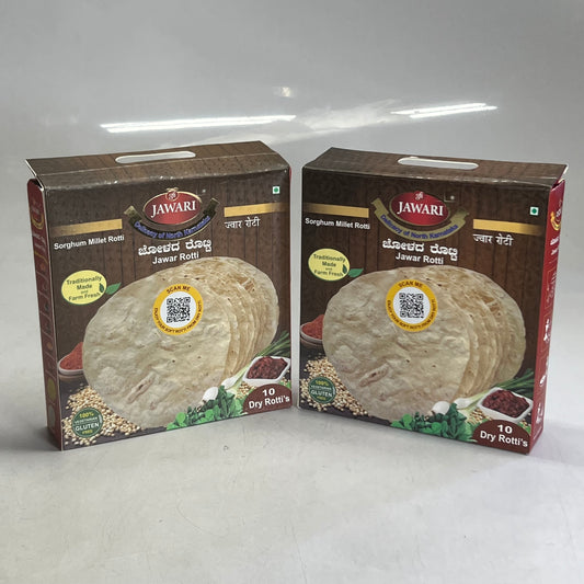 JAWARI (2 PACK) Roti & Bajra Roti Breakfast Food High Protein Gluten Free 10 Pcs BB 12/26