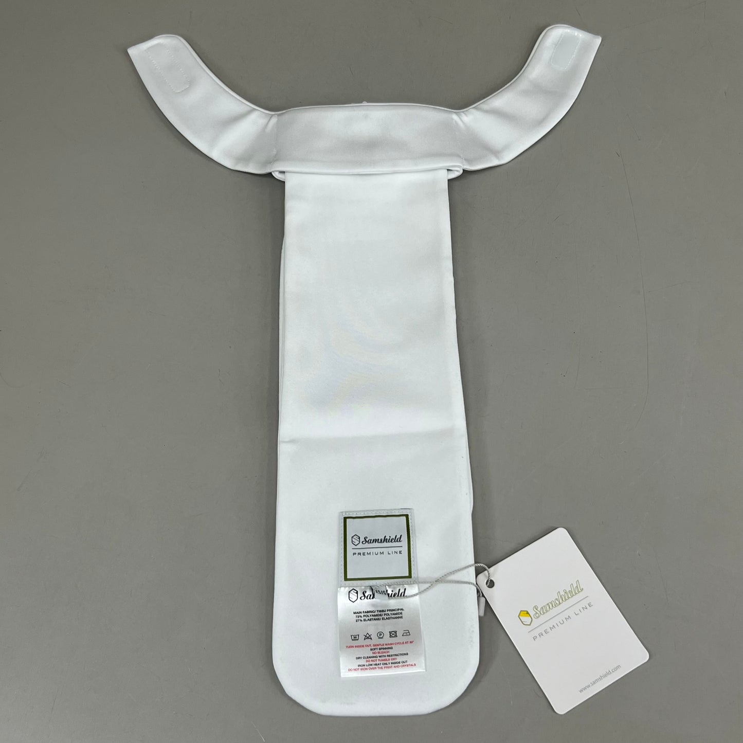 SAMSHIELD Plastron Crystal Fabric Equestrian Riding Tie Women's Sz XS/S White