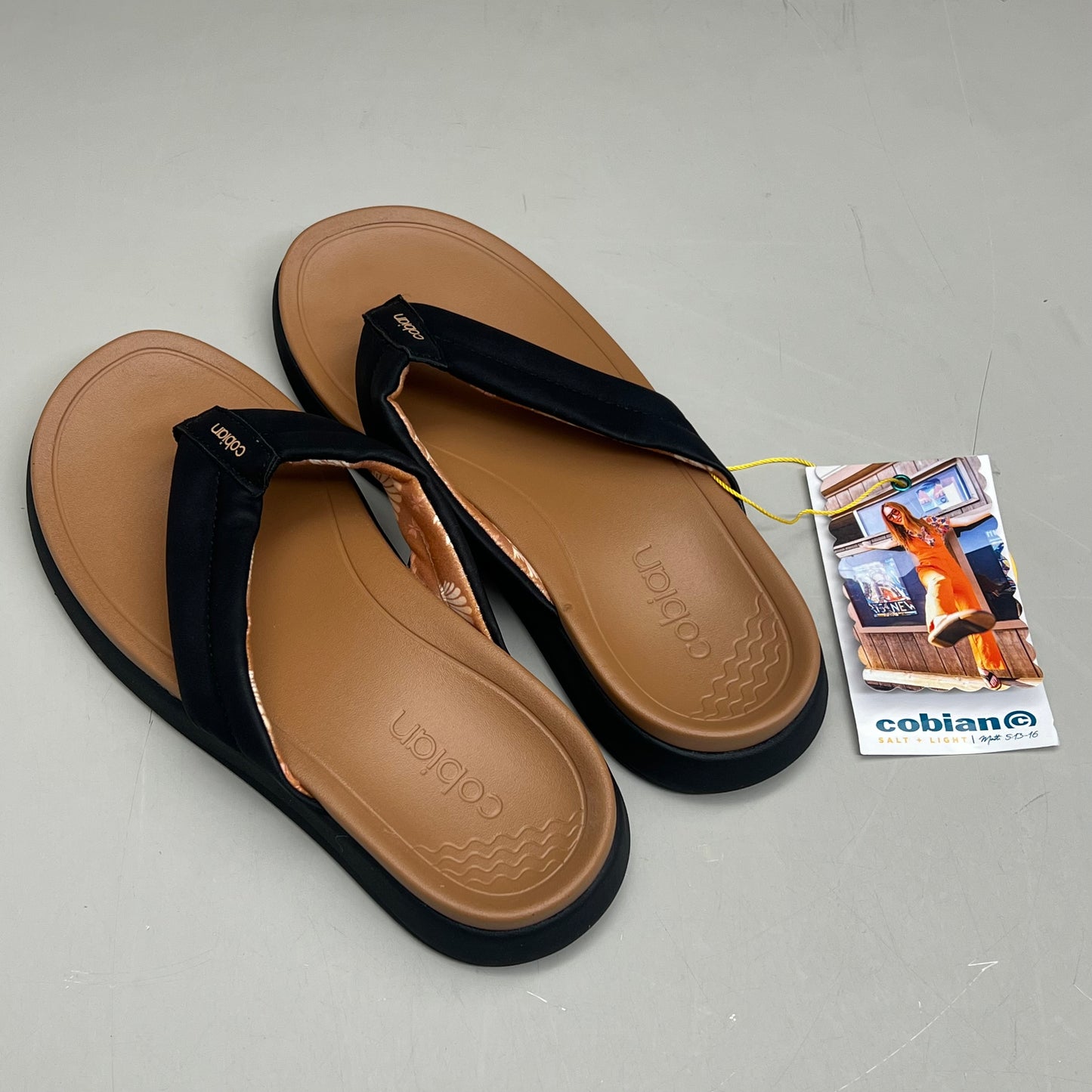 COBIAN Darby Synthetic Suede Strap Sandals Women's SZ 7, EU 37 Black DAR24-001-7