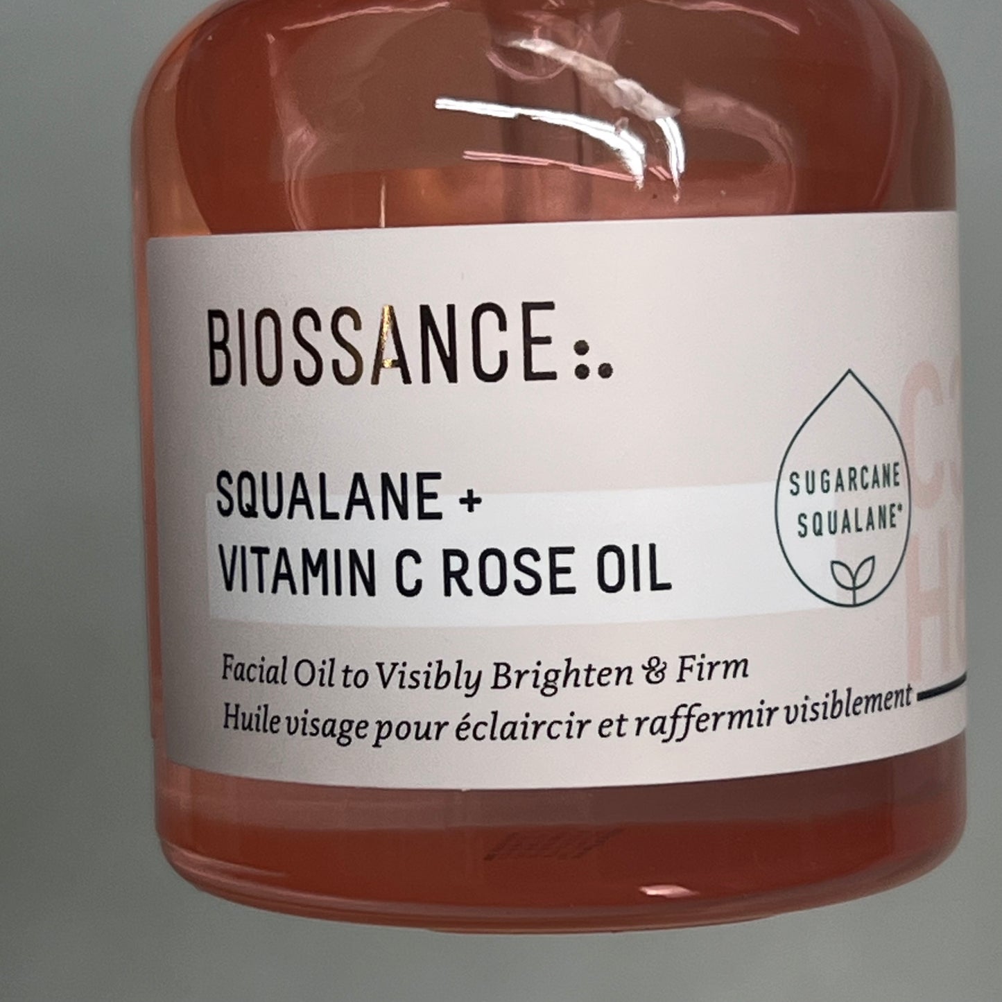 BIOSSANCE Squalene + Vitamin C Rose Oil For Skin Radiance & Suppleness 1 fl oz