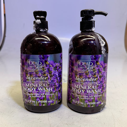ZA@ DEAD SEA COLLECTION (2 PACK) Lavender Mineral Body Wash Calming 33.8 Fl Oz (As- Is)