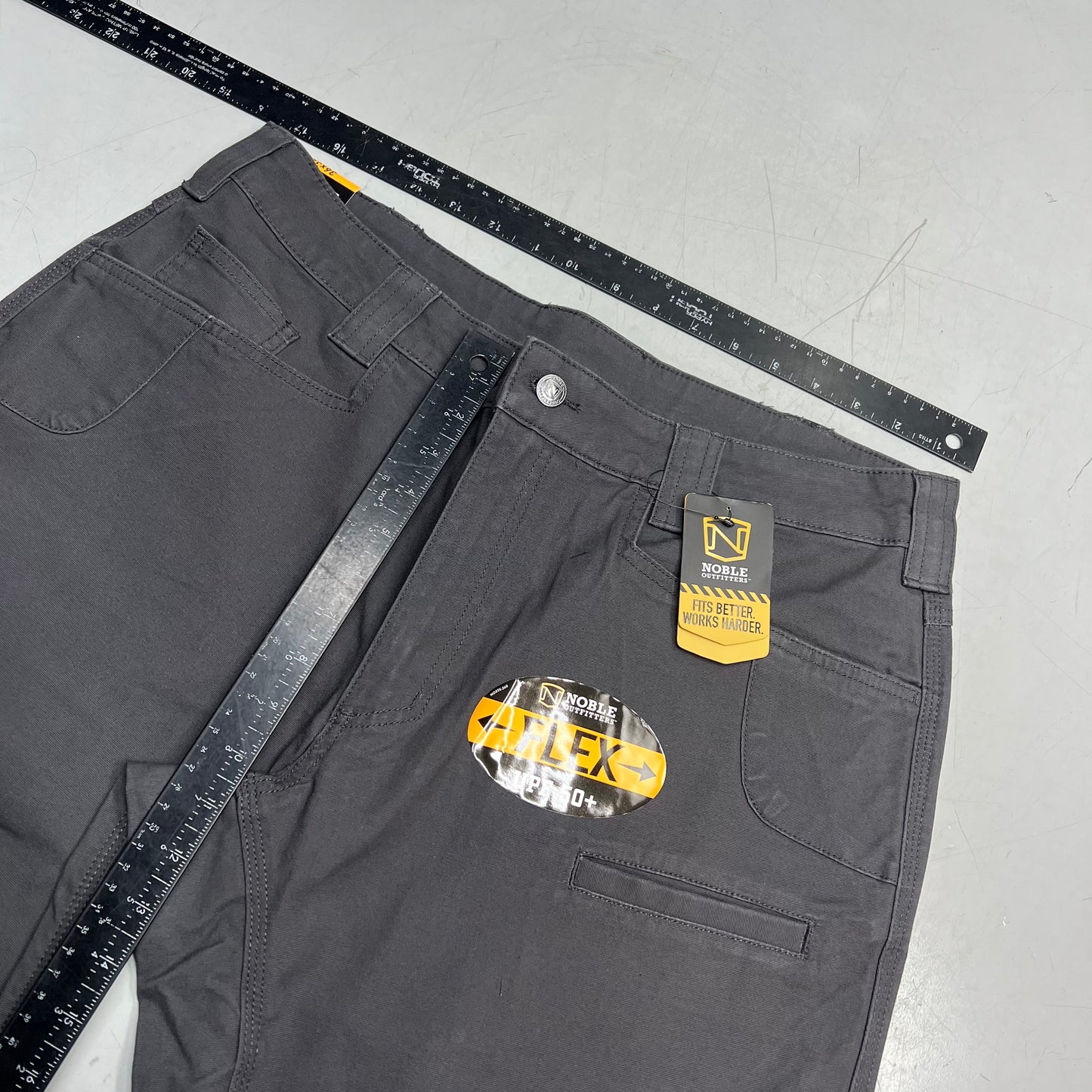 NOBLE OUTFITTERS Flex Stretch Canvas Work Pant Men's Sz 36x32 Asphalt 18425