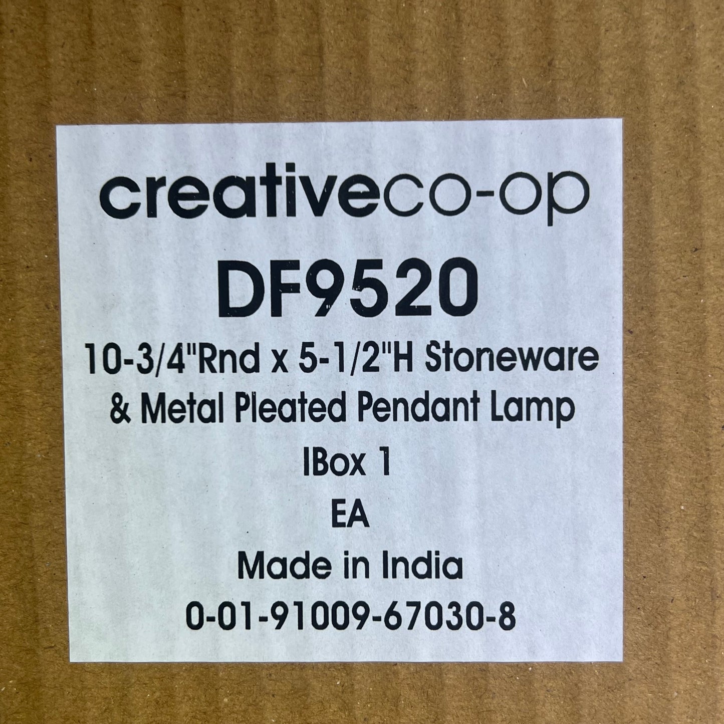 CREATIVE CO OP Elegant Stoneware Pleated Pendant Lamp 40-Watt Cream DF9520