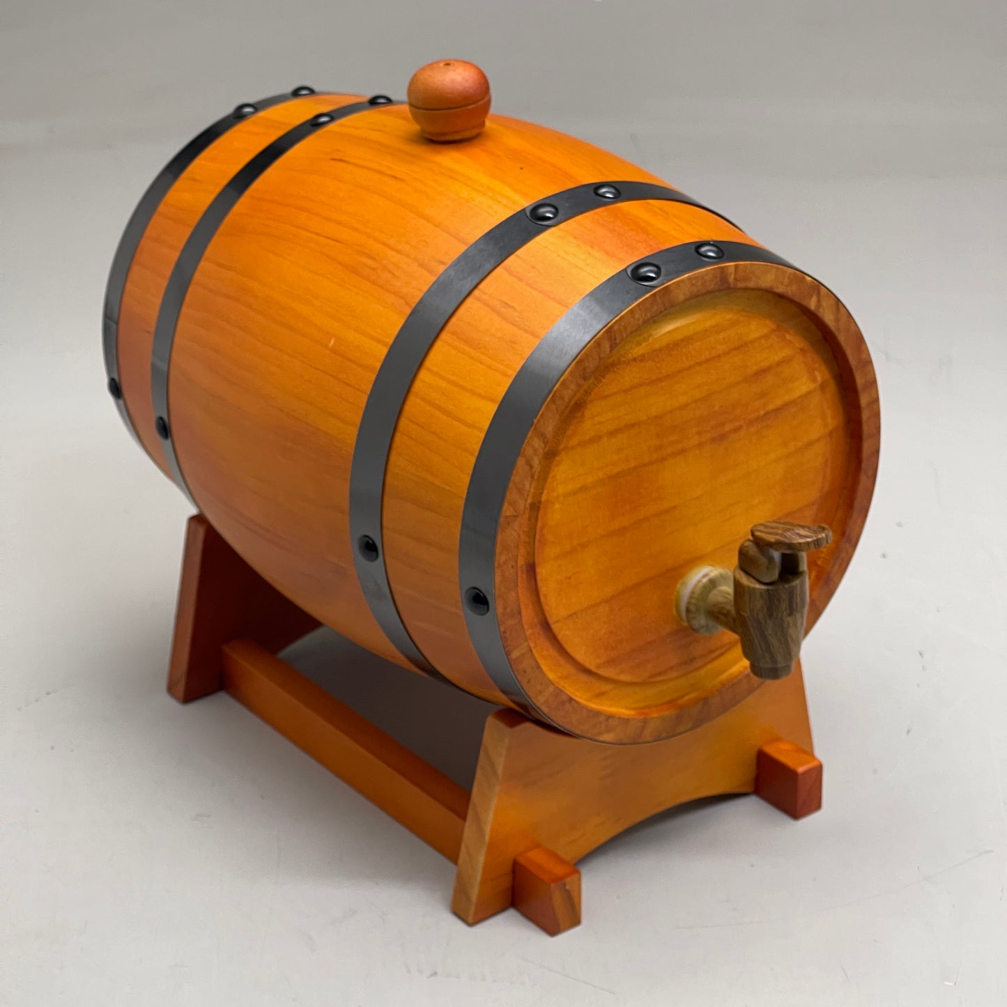 FIUDEX Solid Wood Wine Barrel Decorative Beer Keg Light Brown
