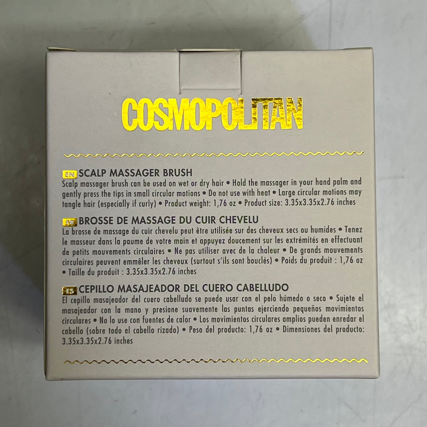 COSMOPOLITAN (2 PACK) Scalp Massager Shampoo Brush 3" Dia Black/Gold 2021-7278