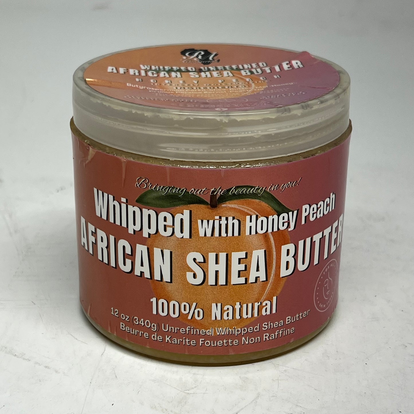 RA COSMETICS  (3 PACK) Whipped African Shea Butter W/ Honey Peach 12oz Yellow (As-Is)