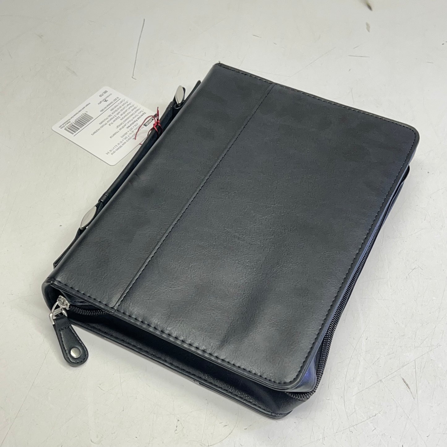 CHRISTIAN ART GIFTS Two-tone Faux Leather Case Bible Cover 7"x10' Grey/Black