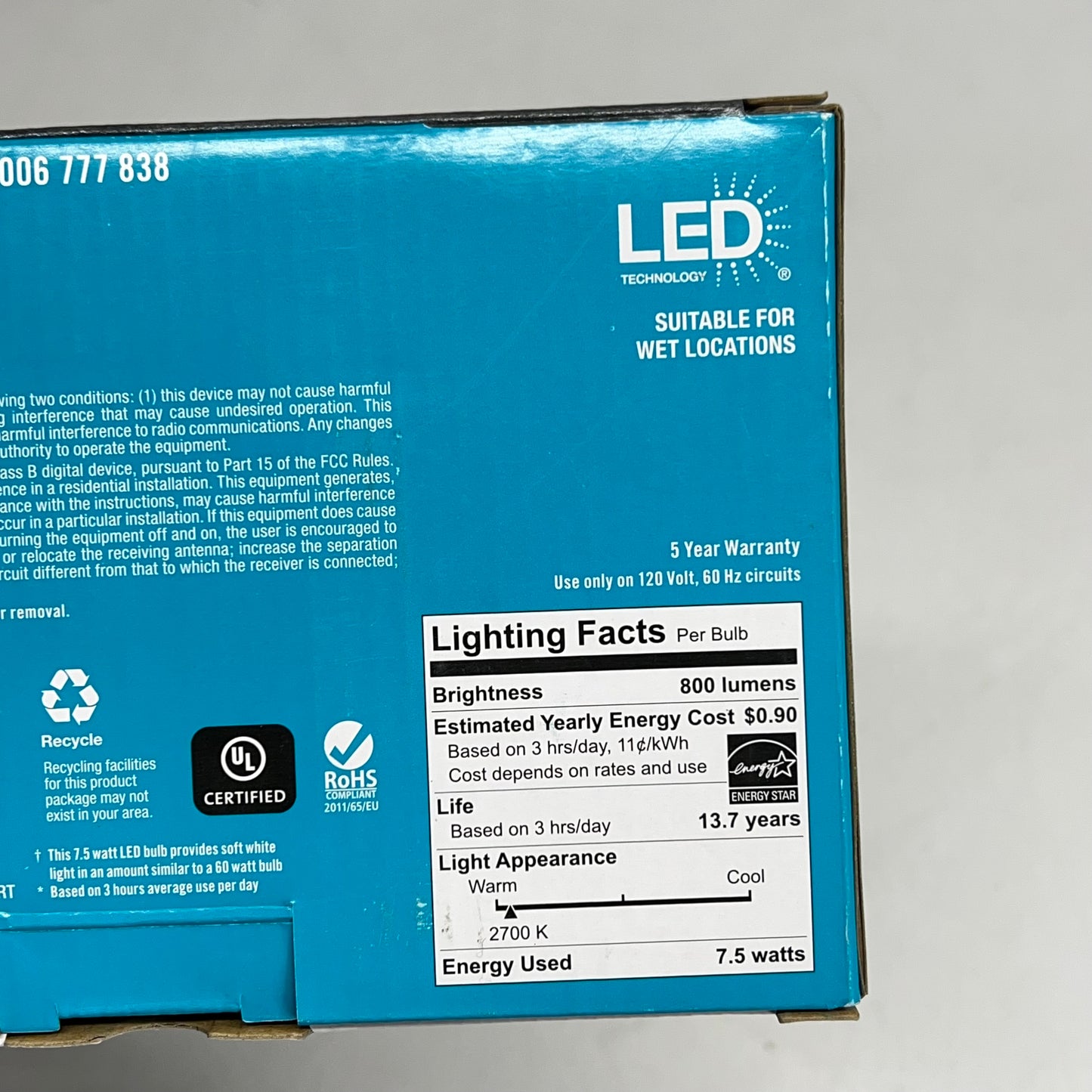 ZA@ ECOSMART (SET OF 4) Energy Efficient Led Bulbs  60W A19 Dimmable Soft White 1006777838