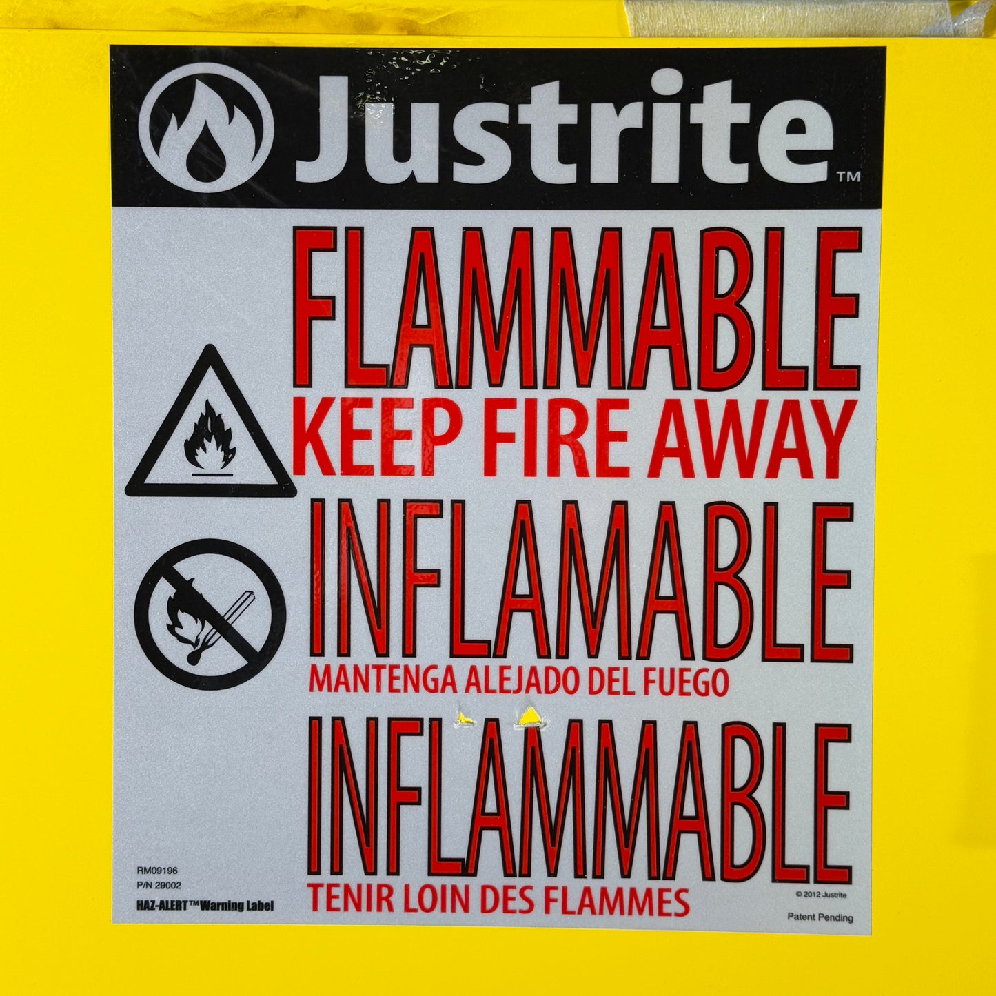 ZA@ JUSTRITE Sure-Grip EX Flammable Liquid Safety Storage Cabinet 45 Gal 18”Wx43”Lx65”H 894500 (AS-IS, Minor Damage)