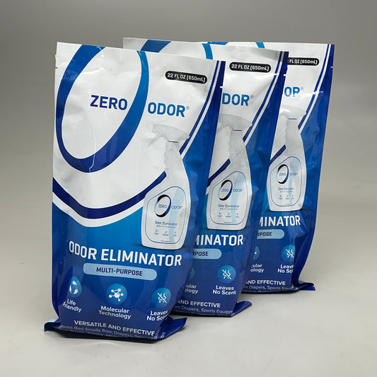 ZERO ODOR (3 PACK) Multipurpose Odor Eliminator Spray 22 Oz