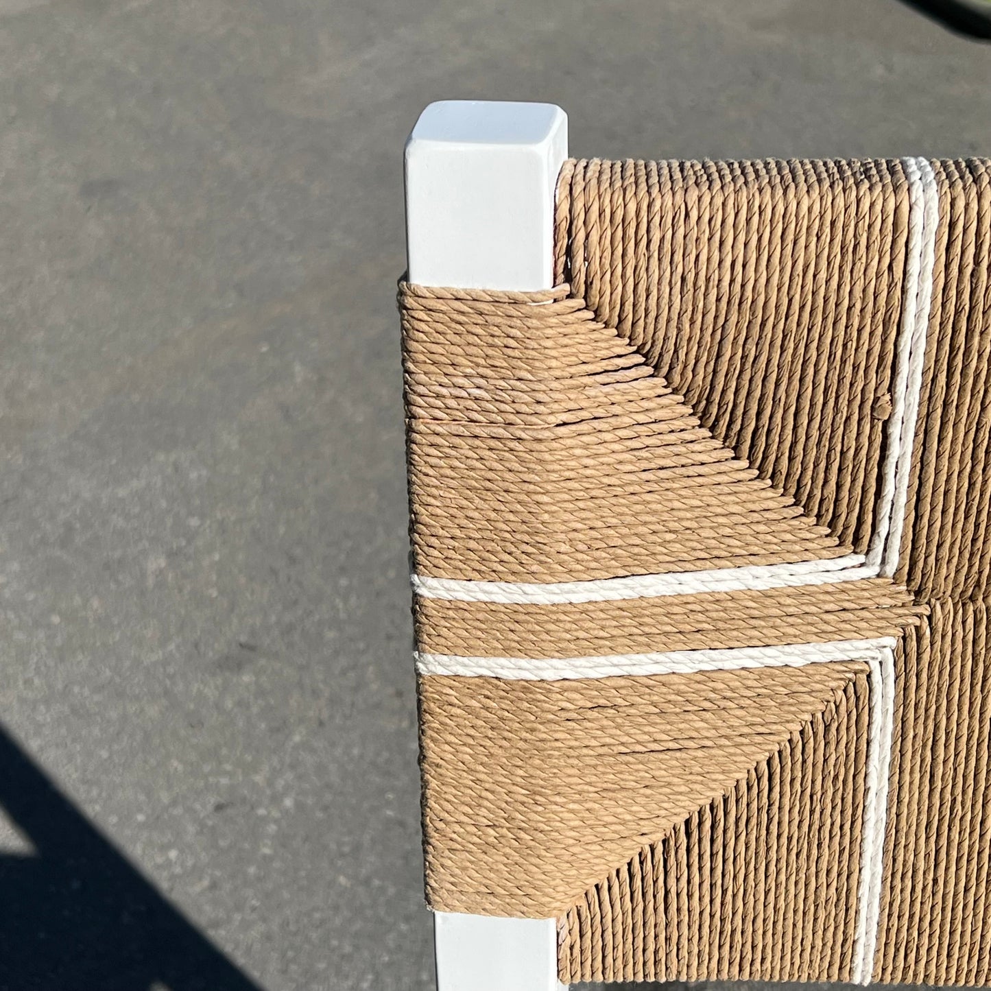 ZA@ COURTNEY LEACH Bohemian Design Talli Natural Stool 29.5"x21"x23" Brown/White 249-13888-HD