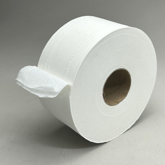 ZA@ TORK (1 BOX, 12 ROLLS) Mini 2-ply Jumbo Bath Tissue Rolls 12"x75' White 12024402 (New Other- Slightly Damaged Packaging)