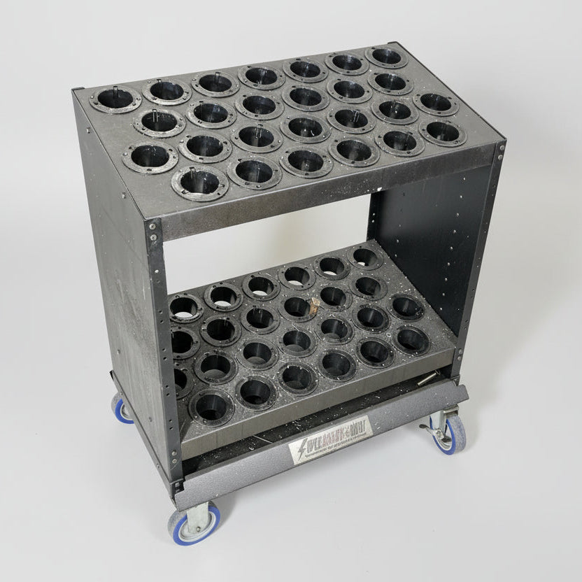 SUPER SCOOT HUOT 12 Gauge Steel Tool Holder Cart 48 Tool Slots (Used)