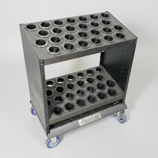 SUPER SCOOT HUOT 12 Gauge Steel Tool Holder Cart 48 Tool Slots (Used)