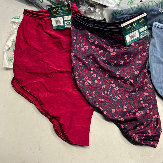 ZA@ VANITIY FAIR Lot Of Assorted Silky Stretch Soft Underwear Women's Variety Sz Red/Blue/Floral