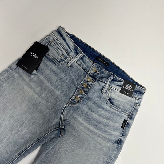 SILVER JEANS CO. Suki Curvy Mid Rise Straight Leg Jeans Women's Sz 29/27 Indigo