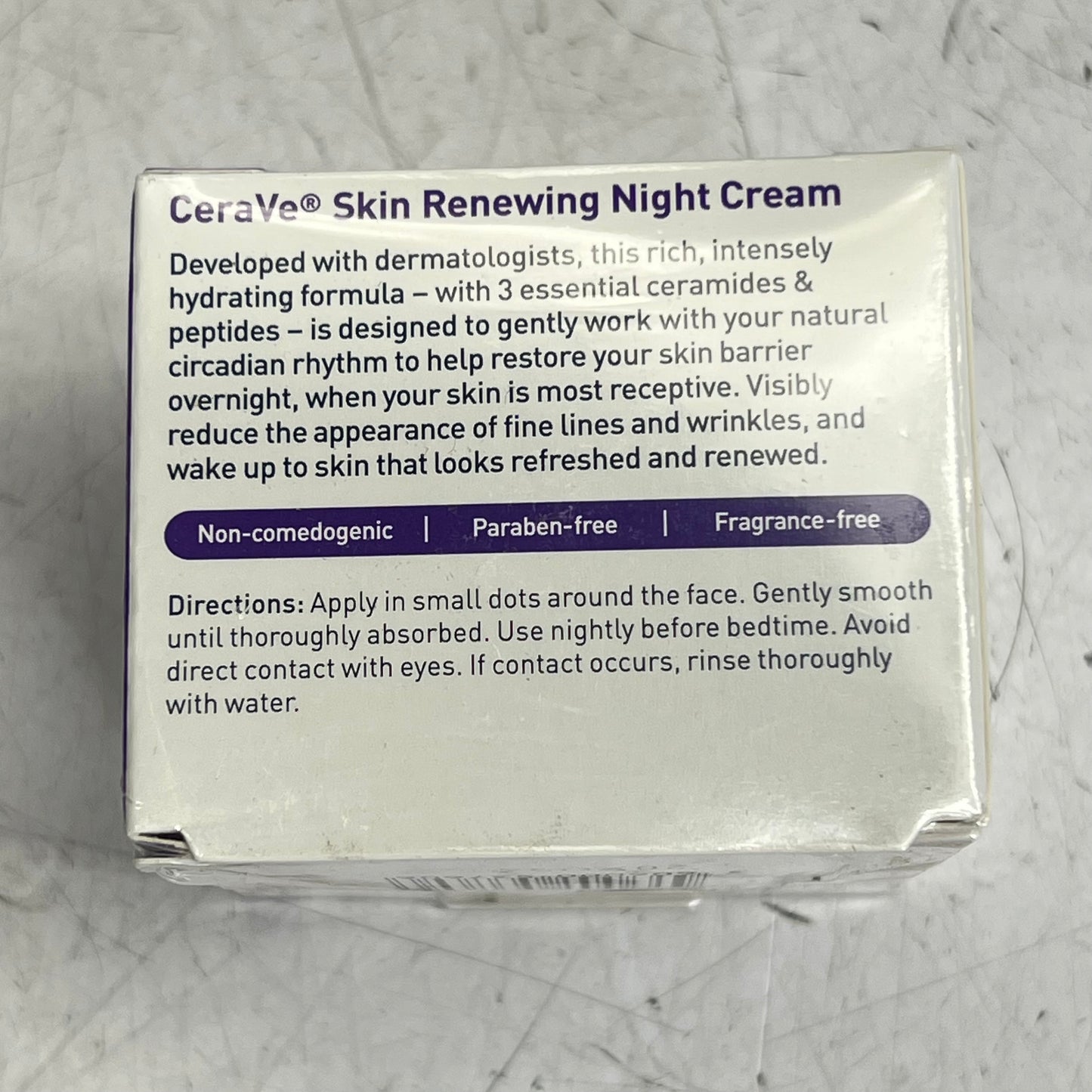 CERAVE Skin Renewing Night Cream Peptide Complex All Skin Types 1.7oz White BB 08/27