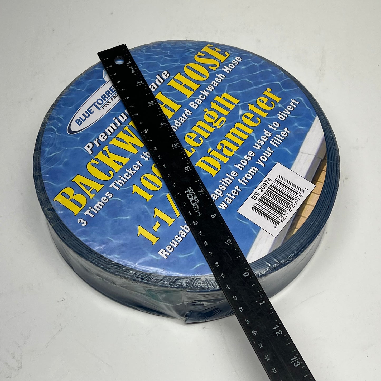 BLUE TORRENT Commercial Backwash Hose For Swimming Pools 100' Blue BS20974