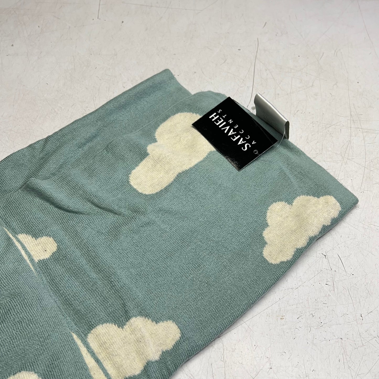 SAFAVIEH Skye Throw Blanket 100% Cotton 32"x40" Summer Blue/White BBY1011A-3240