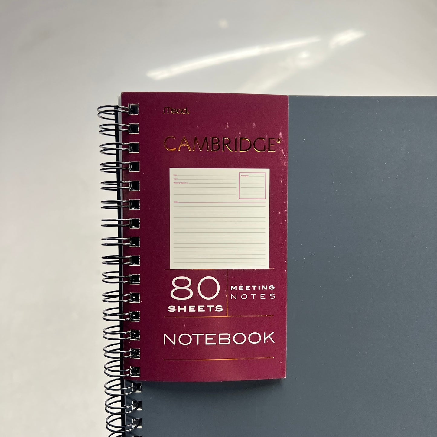 ZA@ MEAD (2 PACK, 80 SHEETS EACH) Meeting Notes Notebook 8-1/4 x 11" Grey 06132
