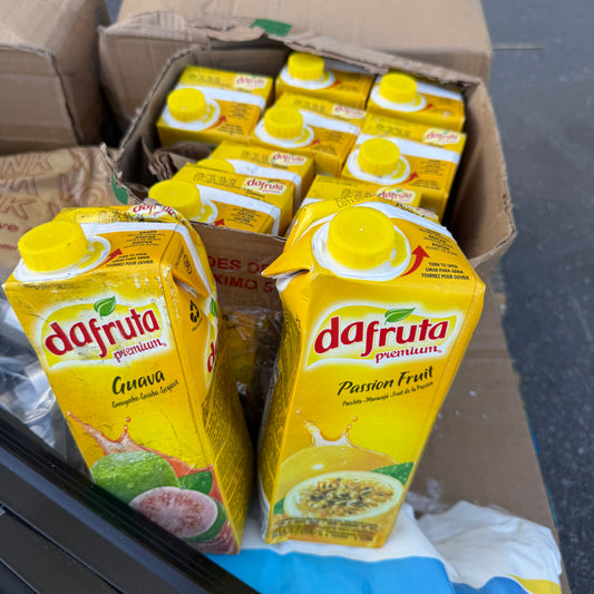 ZA@, DAFRUTA Passion Fruit & Guava Drinks, Plastic Spoons, Pallet of Calcium Pool Water Balancer, Door Trim, Plastic Bags, Metal Racks, & Dispenser Pumps  (AS-IS)