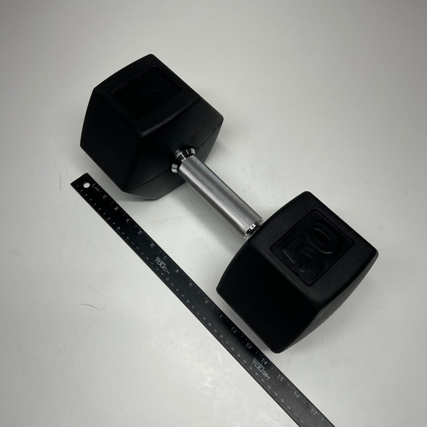 ZA@ TAG Metal & Rubber Dumbbells 50lbs Black/Chrome 1908