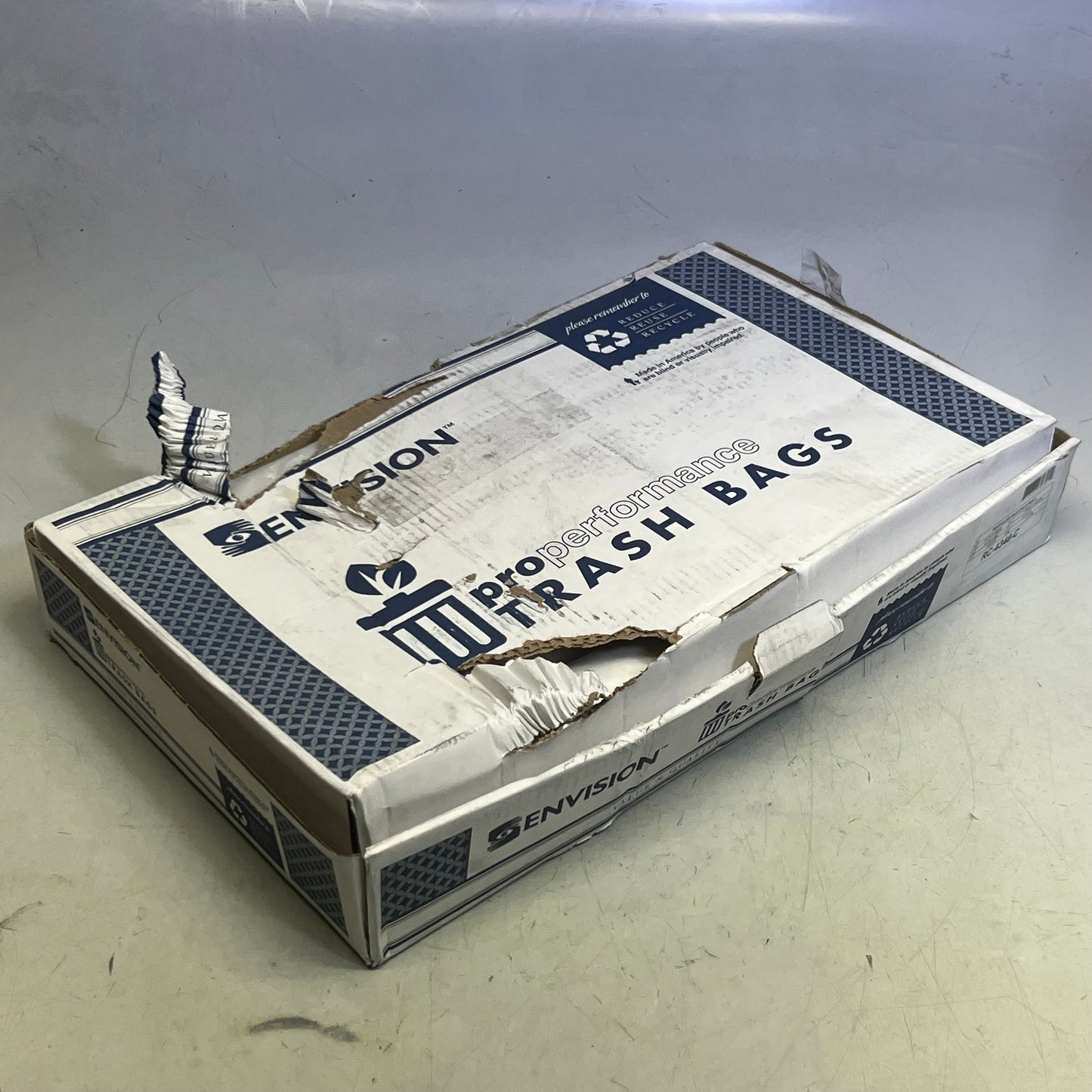 ZA@ ENVISION (100 Bags) Trash Bag Sz 43" x 48" RC-4348-C (New Other, Distressed Box)