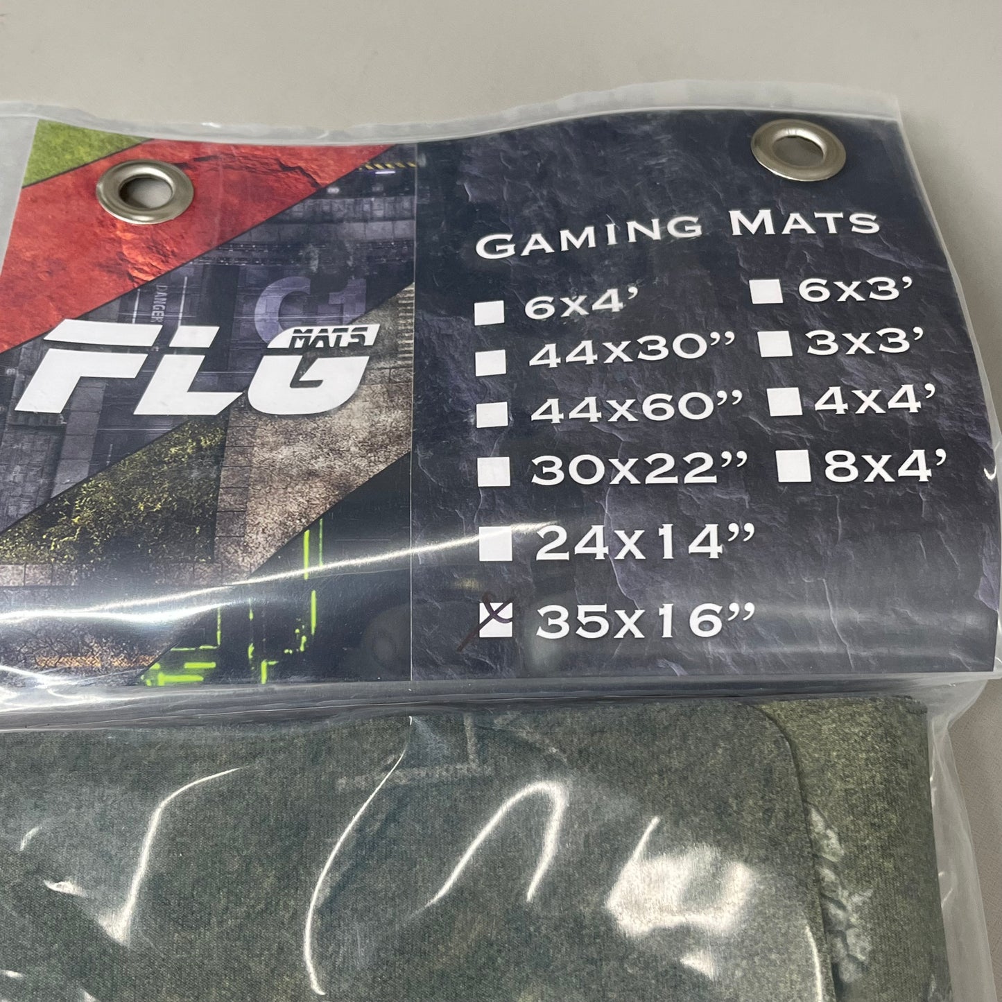 FLG MATS High Quality Gaming Mats Log Battlefield Fabric W/ Rubber Back 35"x16"